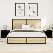 LED világítással felszerelt éjjeli szekrények 2 db Fekete tölgy 50x40x45 cm