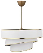 Fehér-aranyszínű függőlámpa textil búrával ø 40 cm Couper – Opviq lights