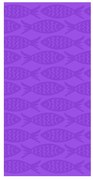 Lila pamut strandtörölköző 70x140 cm Fishes – B.E.S.