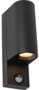 Lucide 69803/02/30 -Kültéri érzékelős lámpa ZARO 2xGU10/7W/230V IP65 fekete