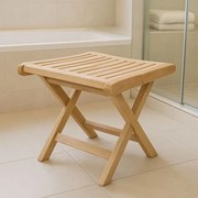 Összecsukható teakfa szék Divero fürdőszobába 45 cm