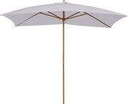 Outsunny Kert Parasol 295x200 cm Fa Rúddal Bambusz Bordákkal és Kötéllel, Vízálló Téglalap alakú Kert Napernyő Teraszra vagy Utcára, Klasszikus Stílus