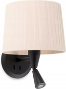 Faro Samba fali lámpa olvasólámpával, fekete/bézs, E27+LED