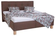 Kárpitozott ágy matraccal és ágyneműtartóval MARIA 160x200 cm barna