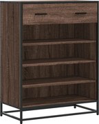 vidaXL barna tölgy színű szerelt fa és fém cipőszekrény 75x38x97,5 cm