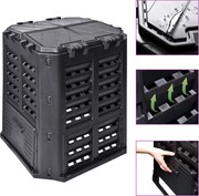 vidaXL fekete kerti komposztáló 68,9 x 68,9 x 83,9 cm 360 l