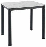 Damar W étkezőasztal 80 x 60 cm, márvány / fekete