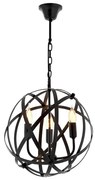 Láncos csillár IRONBALL 3xE27/40W/230V fekete