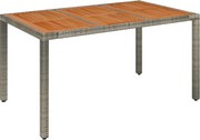 vidaXL szürke polyrattan falapos kerti asztal 150 x 90 x 75 cm