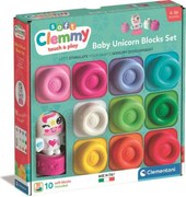 Színes Clemmy Unicorn puha építőkocka szett 10 db-os figurával Clementoni