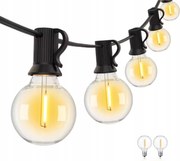 Kerti Fényfüzér Led Kültéri Teraszra Kertbe 10M 15xIzzók