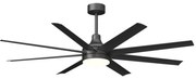 Aigostar B.V. Aigostar-LED Dimmelhető mennyezeti ventilátor LED/24W/230V 2700-6500K 165cm + távirányító fekete AI1569