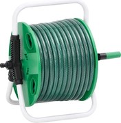 vidaXL zöld szabadon álló tömlődob PVC tömlőszerelvényszettel 0,5" 30m