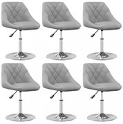 6 db világosszürke bársony dönthető étkezőszék