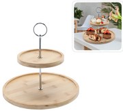 2 szintes bambusz tálca