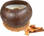 Kókusz illatgyertya KM11P Szantál HandMade Fa Kanóc