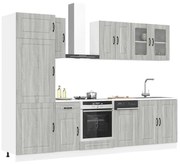 8 darabos konyhaszekrény szett Kalmar szürke sonoma műfa