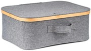 Tárolódoboz G21 40 x 30 x 15 cm, bambusz, fedéllel, szürke