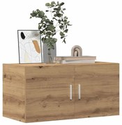 kézműves tölgy színű szerelt fa faliszekrény 80 x 39 x 40 cm