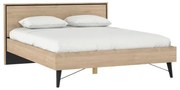 Natúr színű franciaágy ágyráccsal 160x200 cm tölgyfa dekorral Ry – Tvilum