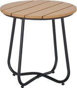 Outsunny Kerek Kerti Asztal - Elegáns Bútor Tartós Állítható Lábakkal - Dekoráció Kerthez, Teraszhoz, Nappalihoz - Acél Barna Ø49 x 48H cm | Aosom