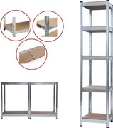 Nagy teherbírású polc 180x40x40 cm 150 kg króm