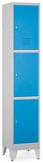 Fém szekrény - 3 doboz, 38 x 45 x 196,5 cm, helyreigazítással, hengerzár, kék - ral 5012
