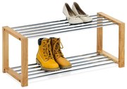 Cipőtartó 2 szintes, natúr, 80 x 30 x 32 cm, 2 emelet