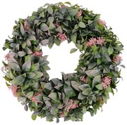 Rózsaszín-zöld mű kopogtató 40cm