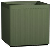 Pottery Pots Block Linea virágcserép, szürke-zöld, többféle méretben - Fazekas edények méret: M - 40 x 40 x 40 cm