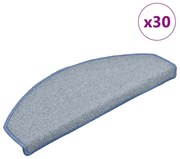 30 db világosszürke és kék félkör alakú lépcsőszőnyegek, nagy, 65 x 24 x 4 cm