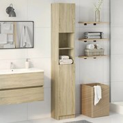 sonoma tölgy színű szerelt fa fürdőszobaszekrény 32x25,5x190 cm