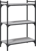 vidaXL 3 szintes szürke sonoma színű fa könyvespolc 60x30x86 cm