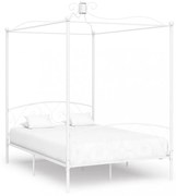 fehér fém baldachinos ágykeret 140 x 200 cm