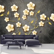 Fotótapéta - Aranybokor fekete háttéren (147x102 cm)