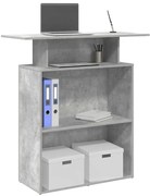 recepciós pult betonszürke 100x40x104 cm szerelt fa