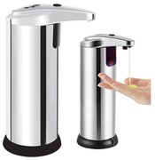 Érintésmentes folyékony szappanadagoló, 200 ml, ezüst szín