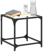 acél dohányzóasztal átlátszó üveglappal 40 x 40 x 40 cm