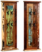 2 db tömör újrahasznosított fa ruhafogas 38 x 100 cm