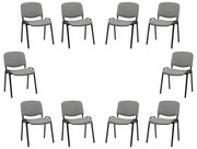 ISO New Tárgyalószék Szürke Irodaszék 10 Darab N