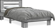 vidaXL sonoma tölgyszínű szerelt fa és fém ágykeret 100 x 200 cm