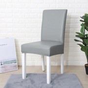 SzékHuzat Étkezőszékre (vízálló műbőr, rugalmas, mosható, szürke)
