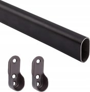 Ruhatartó rúd ovális szekrényhez 100cm rögzítőelemek 1m Aks