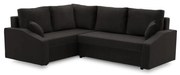 Grande Plus sarokkanapé, baloldali, szövet anyag, fekete