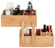 Natúr színű bambusz fürdőszobai rendszerező kozmetikumokhoz Isalys – MSV