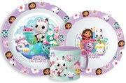 Gabi babaháza Kitty Magic étkészlet, micro műanyag szett bögrével 265 ml