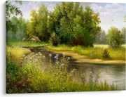Kép - folyó az erdőnél, olajfestmény (70x50 cm)
