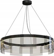 Gallen Led Ring Függőlámpa 60 CM Fekete Füstüveg Iluminar 36W 3000K