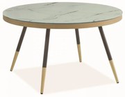 Vega B dohányzóasztal 80 cm Fehér márvány - Fekete