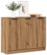 kézműves tölgy színű szerelt fa tálalószekrény 90 x 30 x 70 cm